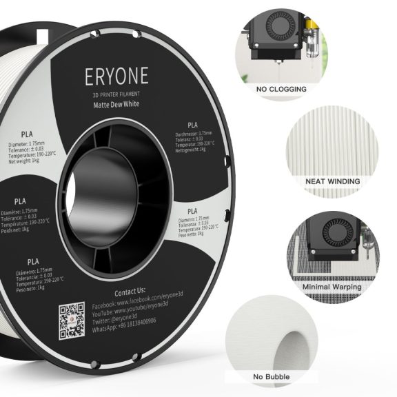 Eryone Matt PLA filament - Fehér Eryone Matt PLA filament - Fehér