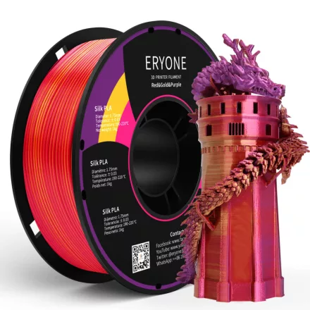 Eryone Triple Color Silk PLA - piros, lila, arany