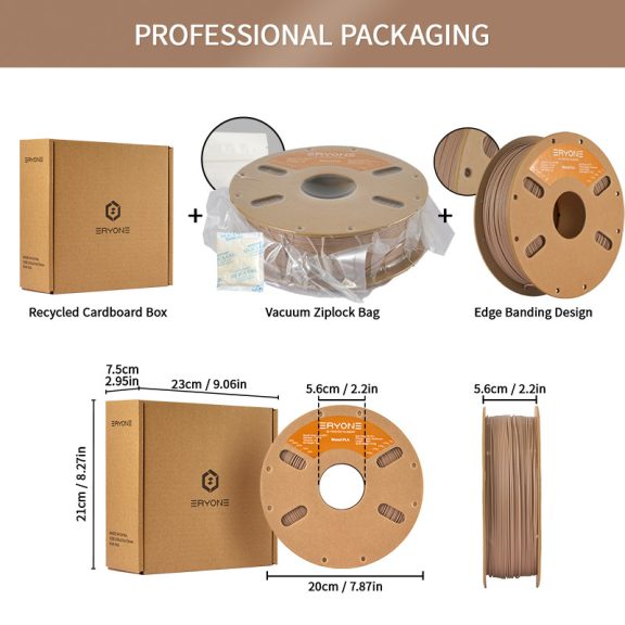 Eryone Wood PLA - Light Wood (1kg - 1.75mm)