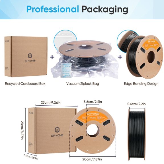 Eryone TPU 90A filament - Fekete  (1.75mm - 1kg)