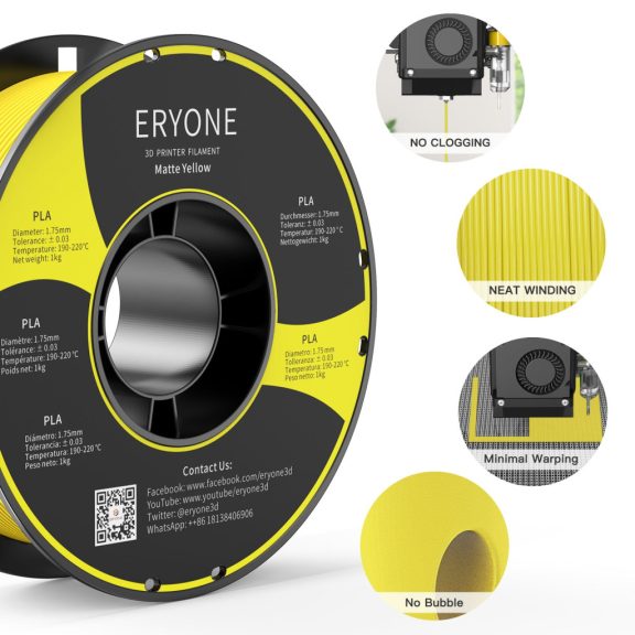 Eryone Matt PLA filament - Sárga Eryone Matt PLA filament - Sárga