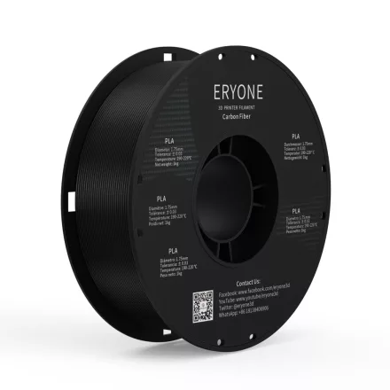 Eryone Carbon Fiber PLA 3D Nyomtató Filament - Fekete  (1kg - 1.75mm)