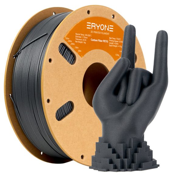 Eryone Carbon Fiber PETG 3D Nyomtató Filament - Sötét Szürke - (1kg - 1.75mm) Eryone Carbon Fiber PETG 3D Nyomtató Filament - Sötét Szürke - (1kg - 1.75mm)