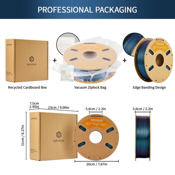 Eryone PLA Burnt Titanium 3D Nyomtató Filament - Blue - Kék (1kg - 1,75mm)