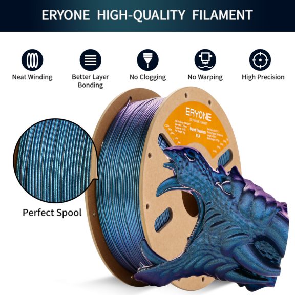 Eryone PLA Burnt Titanium 3D Nyomtató Filament - Technology Blue (1kg - 1,75mm) Eryone PLA Burnt Titanium 3D Nyomtató Filament - Technology Blue (1kg - 1,75mm)