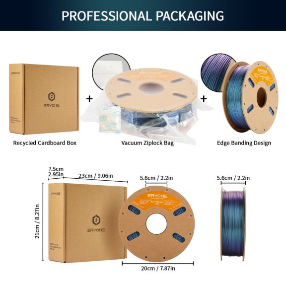 Eryone PLA Burnt Titanium 3D Nyomtató Filament - Technology Blue (1kg - 1,75mm) Eryone PLA Burnt Titanium 3D Nyomtató Filament - Technology Blue (1kg - 1,75mm)