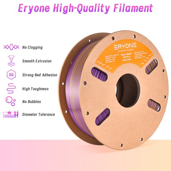 Eryone HS Dual Silk PLA - Gold & Purple (1kg - 1.75mm)