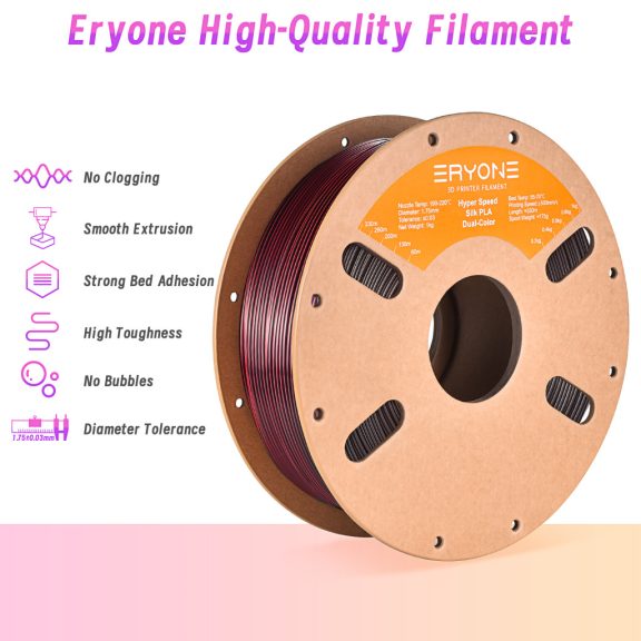 Eryone HS Dual Silk PLA - Black & Red (1kg - 1.75mm)