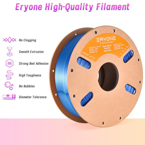 Eryone HS Dual Silk PLA - Blue & Green (1kg - 1.75mm) Eryone HS Dual Silk PLA - Blue & Green (1kg - 1.75mm)