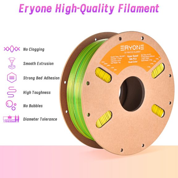 Eryone HS Dual Silk PLA - Green & Yellow (1kg - 1.75mm)