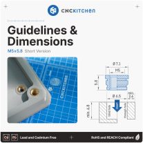 CNC Kitchen - M5 Short menetbetét, M5x5.8 (50 darab)