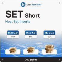  CNC Kitchen - Set Short menetbetét szett, M3x3.0 / M4x4.0 / M5x5.8 (200 darab)